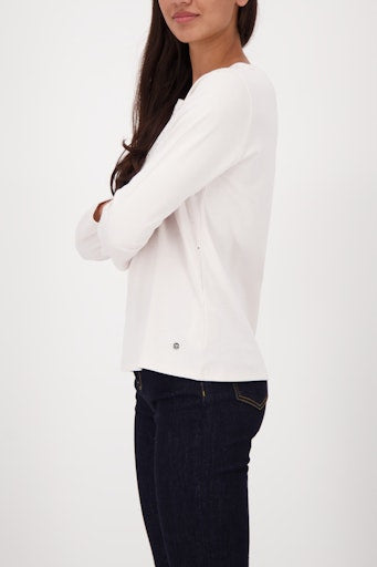 Monari Almond Cotton top with Rhinestone Detail 809296