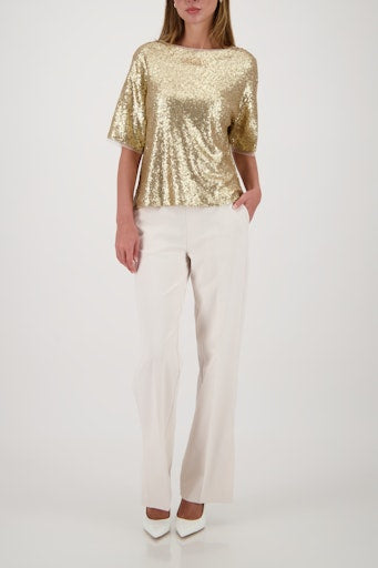 Monari Gold Sequin Short Sleeve Top 809404