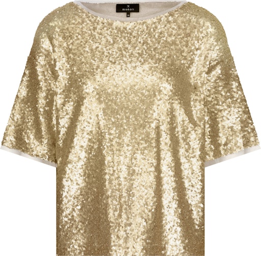 Monari Gold Sequin Short Sleeve Top 809404