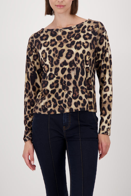 Monari long sleeve leopard-print top 809183
