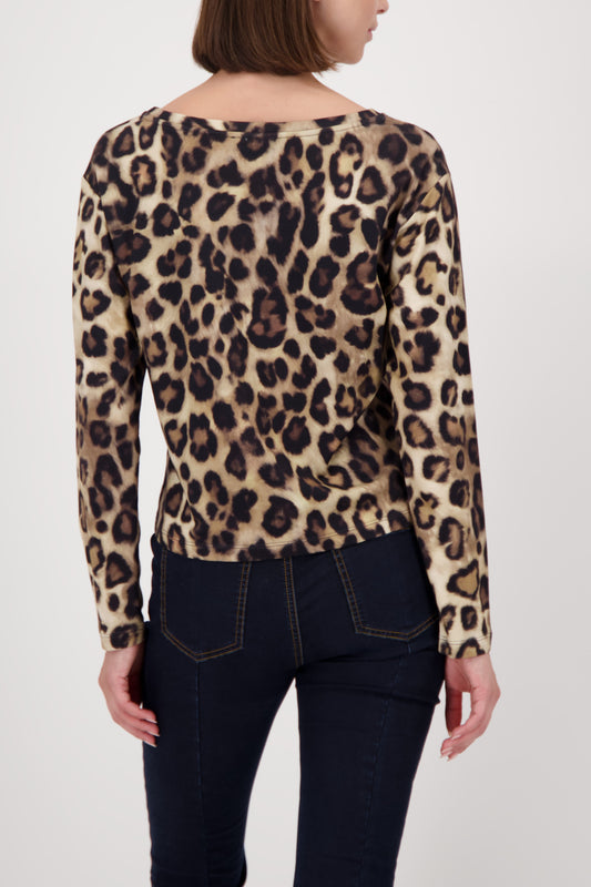 Monari long sleeve leopard-print top 809183