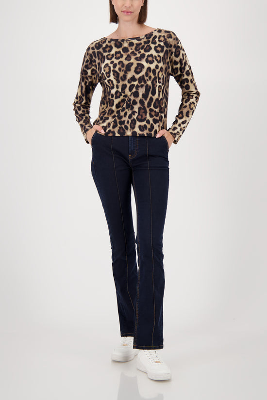 Monari long sleeve leopard-print top 809183