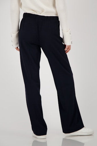 Monari night blue flowing viscose wide leg trousers 808751