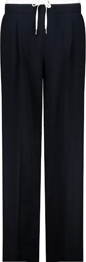 Monari night blue flowing viscose wide leg trousers 808751
