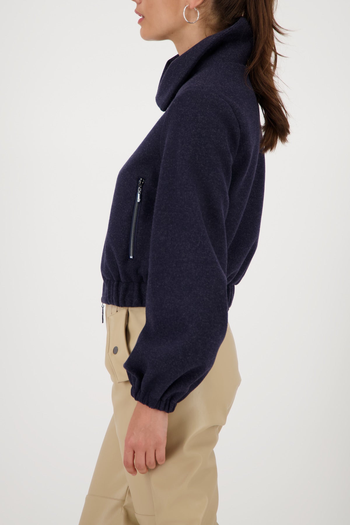 Monari lightweight jacket with shirt collar in night blue 809160