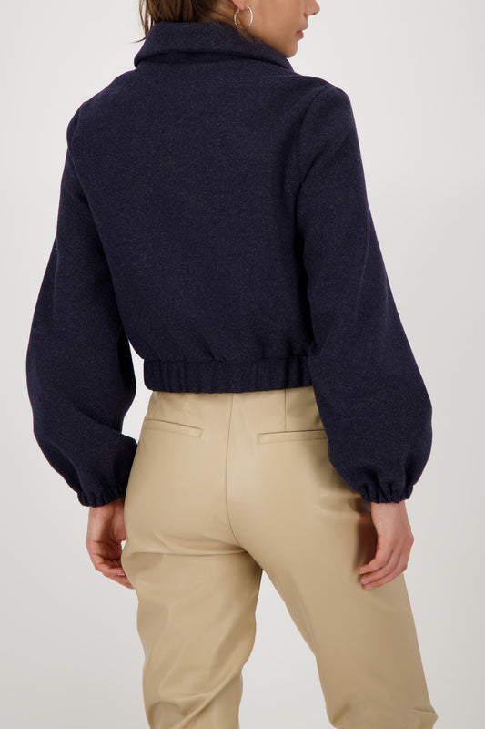 Monari lightweight jacket with shirt collar in night blue 809160