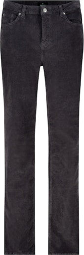 Monari Grey Velour Trousers with Straight Leg, Cotton Blend 809694