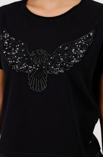 Monari beaded eagle t-shirt 808792