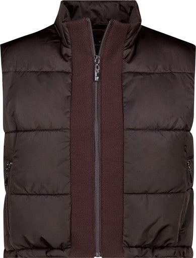 Monari Coffee Quilted Zipped Gilet