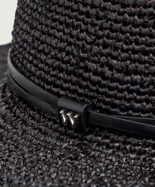 Max Mara raffia straw hat close up