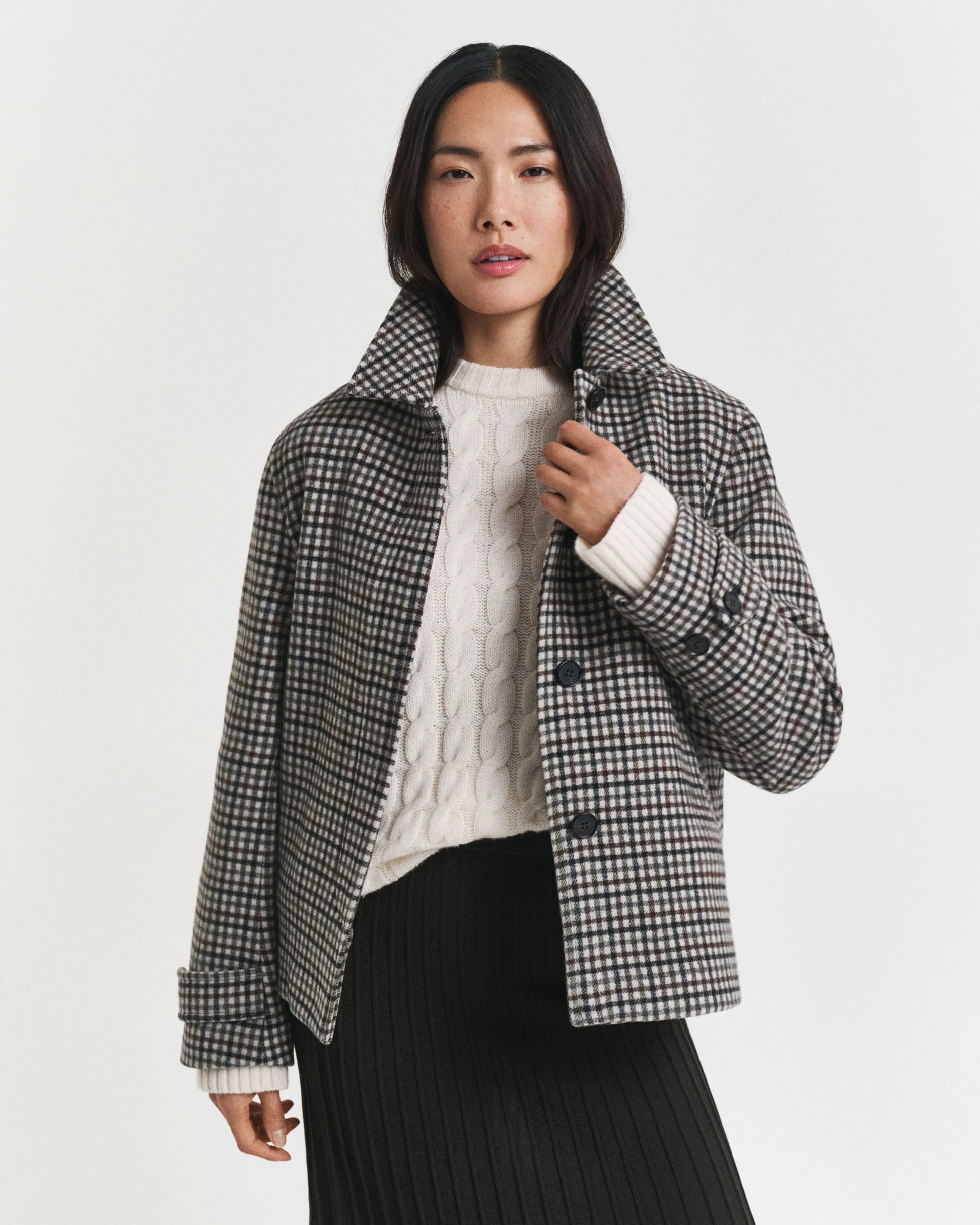 Gant short checked outdoor jacket 4700396