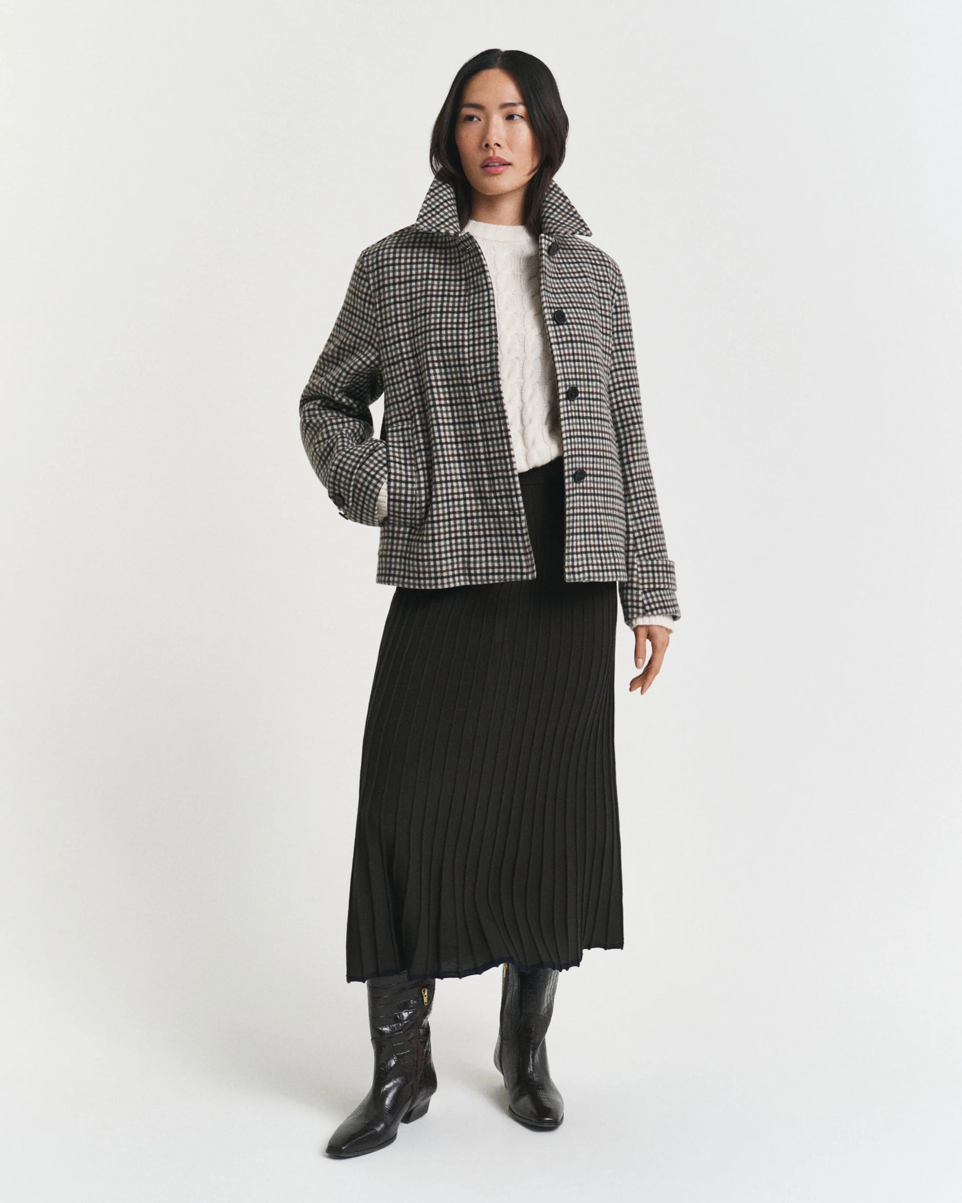 Gant short checked outdoor jacket 4700396