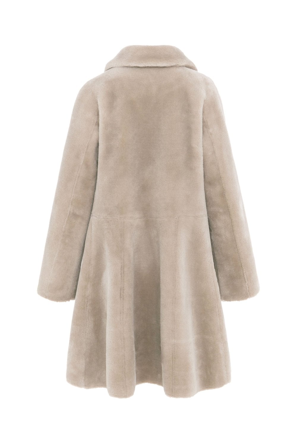 Urbancode Merino Suedette Reversible Swing Coat in Cream Taupe