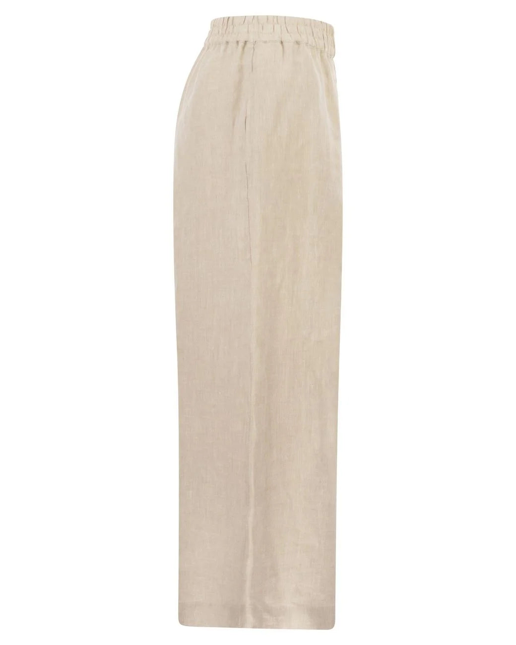 Max Mara Weekend Ecru Wide Leg Linen Trousers