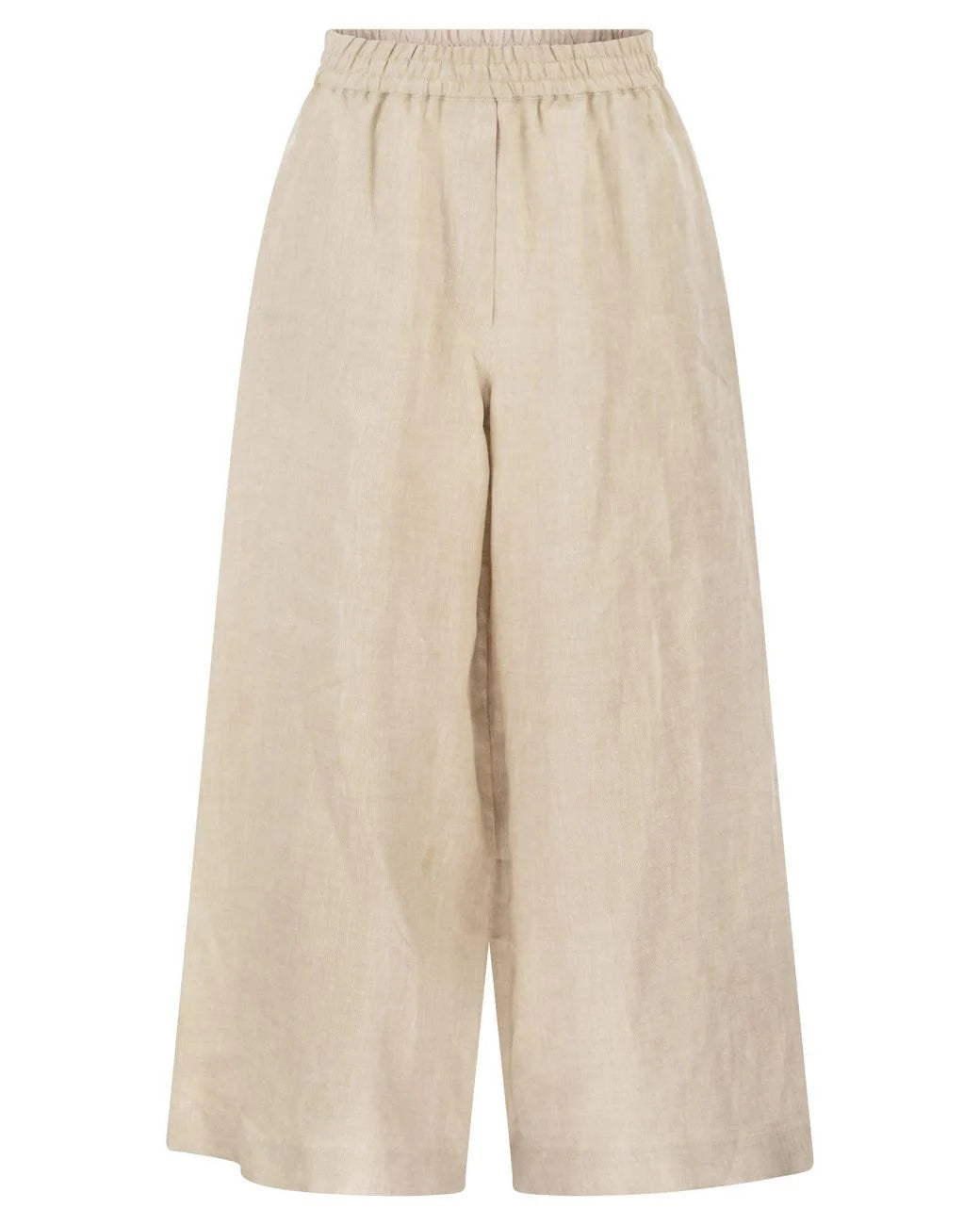 Max Mara Weekend Ecru Wide Leg Linen Trousers