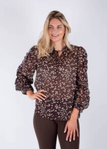 Jane Young Riani patterned brown blouse