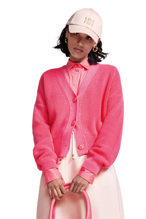 Riani Chunky Knit Pink Cardigan