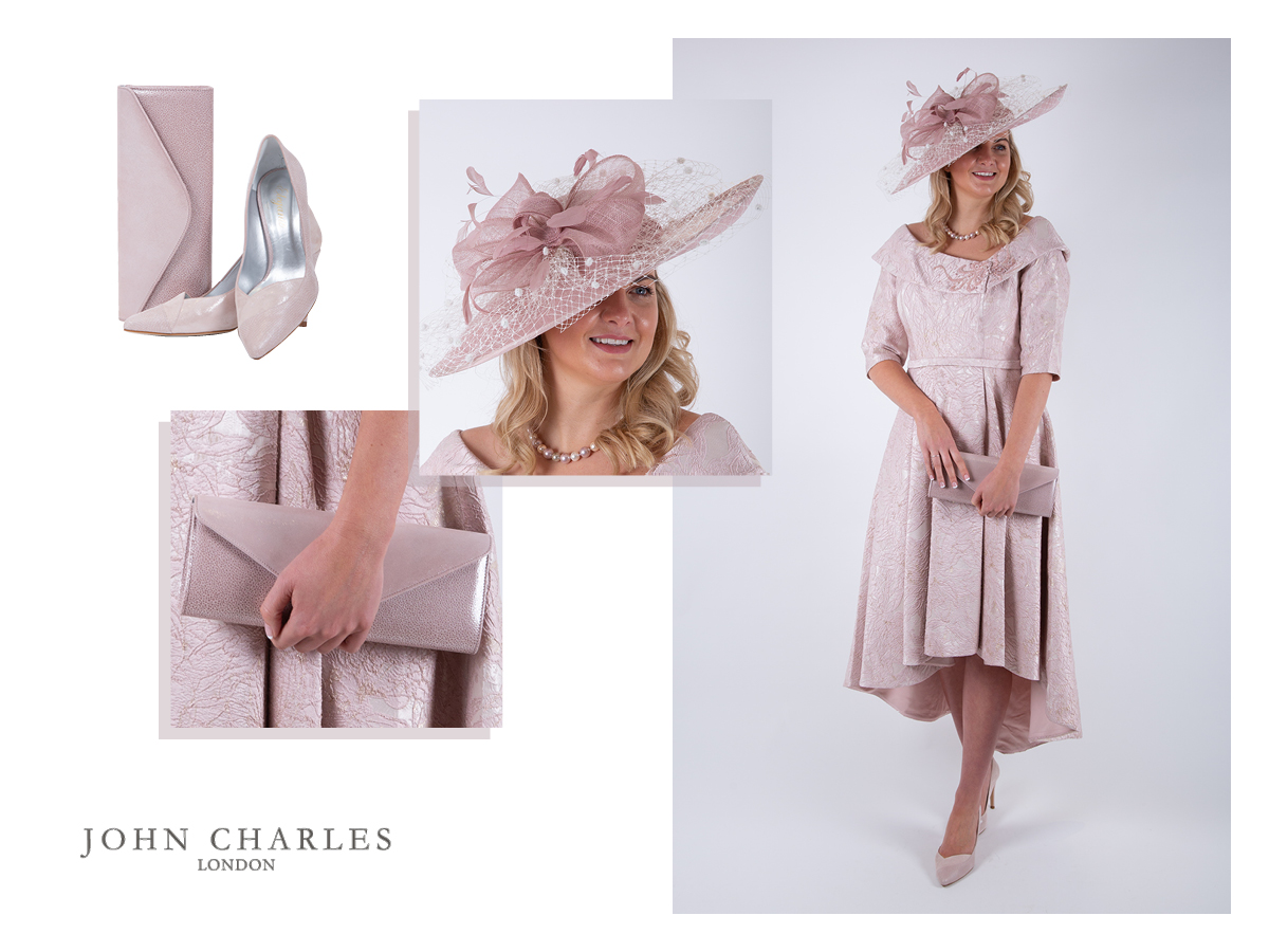 John Charles Mother of the bride pink dress