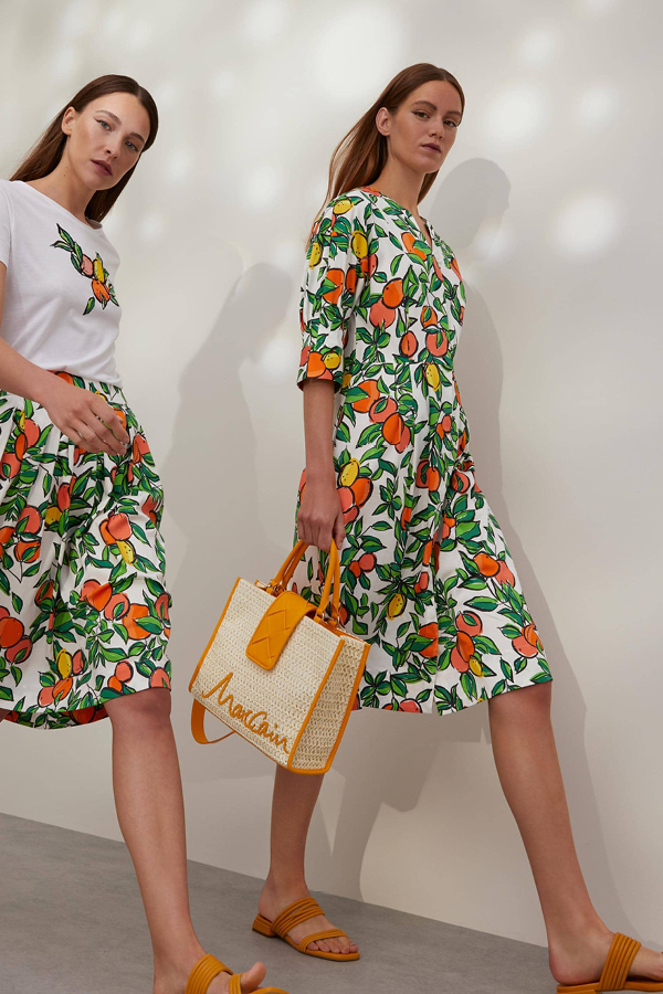 Orange and lemon patterned dress