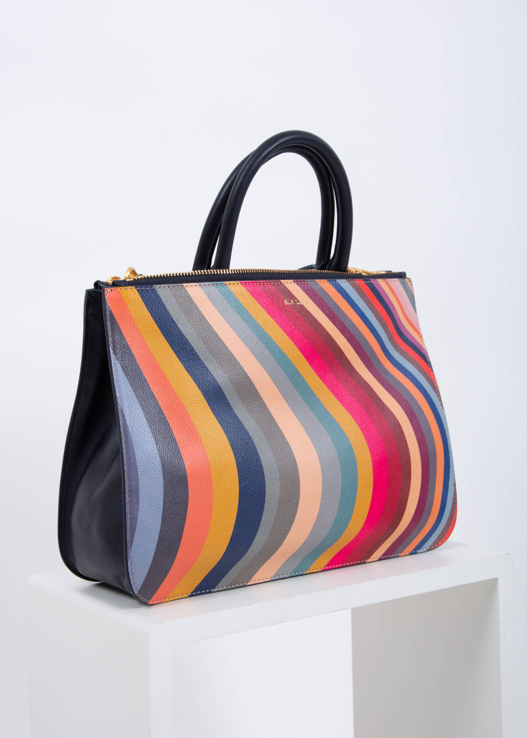 Swirl leather shopping bag by Paul Smith