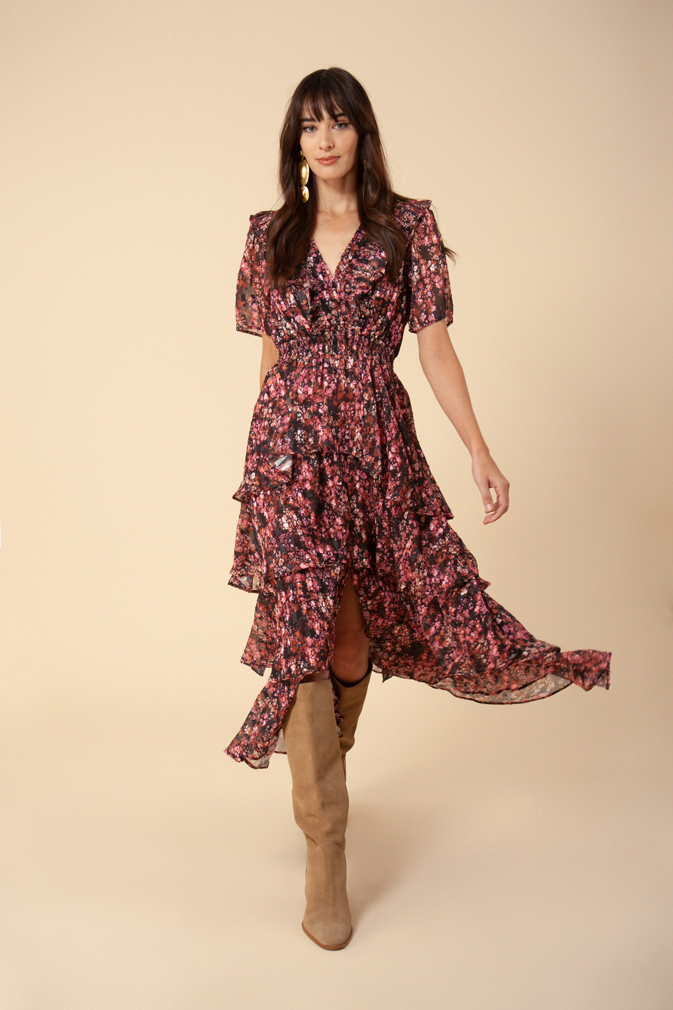 製品保証あり ＜HYKE＞PEBBLE PRINTED MAXI DRESS 2023春夏 | www