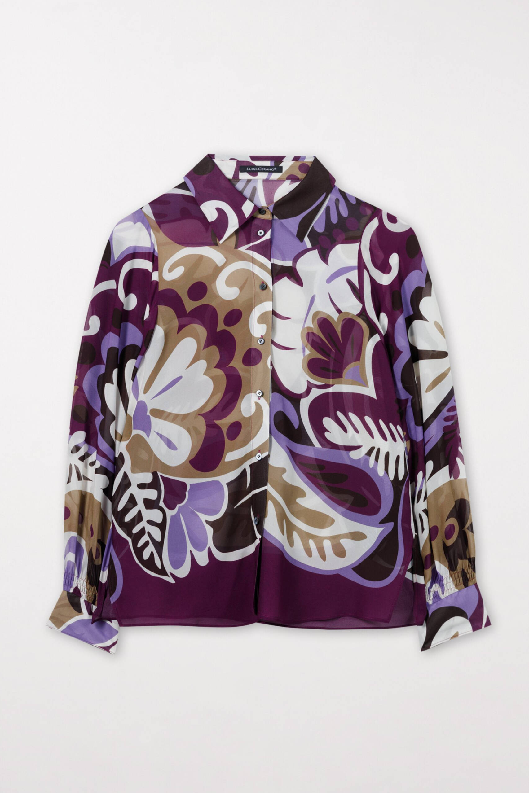 Luisa Cerano graphic floral print blouse from Purple Rain collection