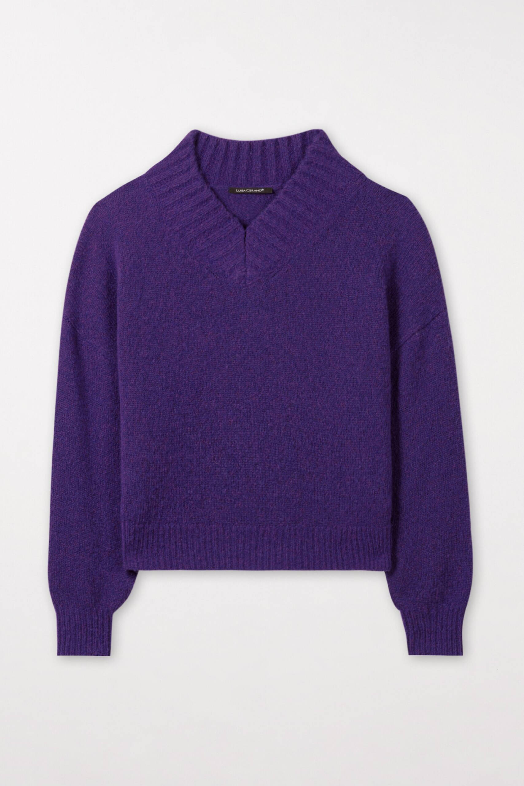 Luisa Cerano purple wool blend v-neck jumper