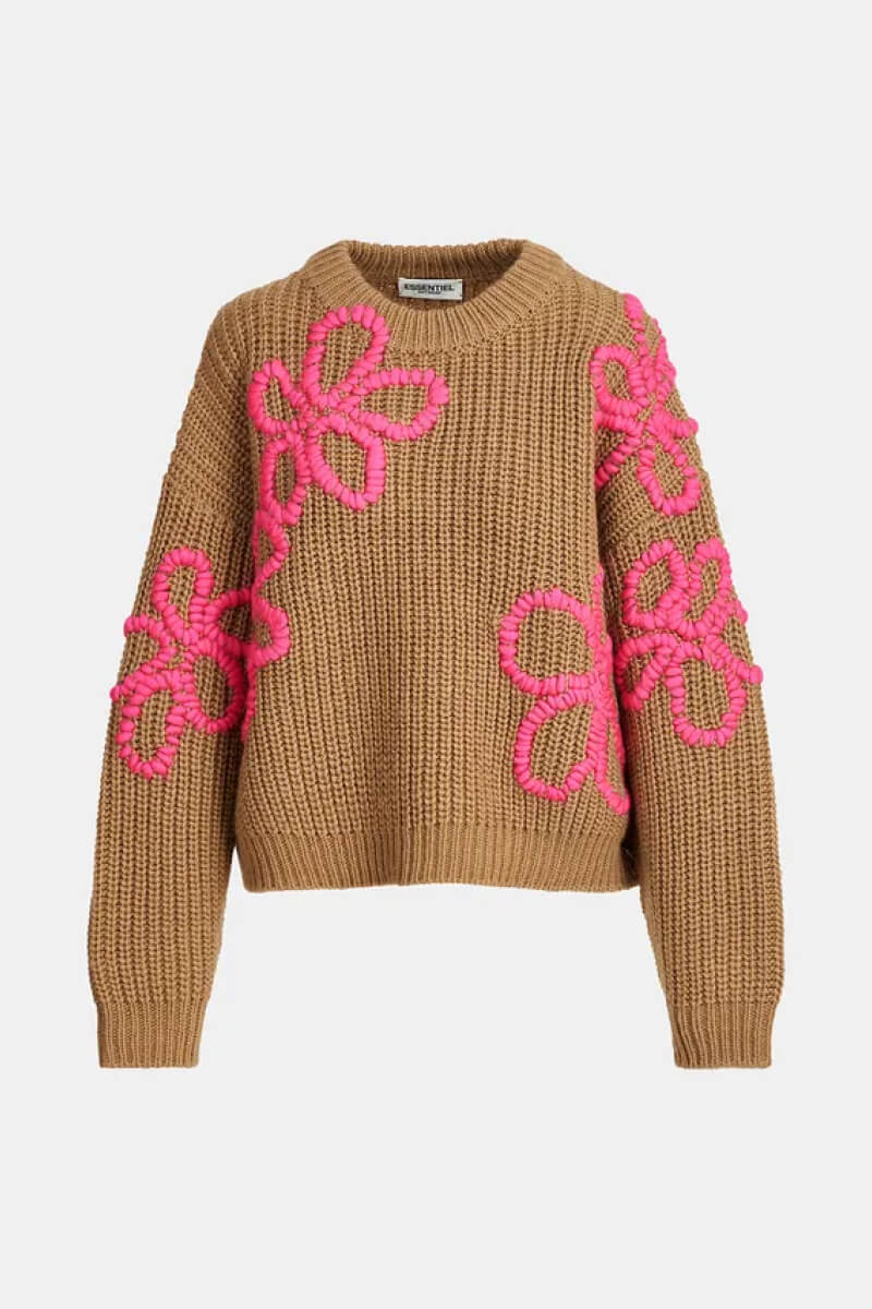 chunky knit Essentiel Antwerp camel knit sweater Eschew