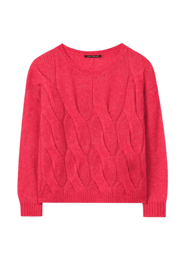 Pink Luisa Cerano and cable stitch sweater