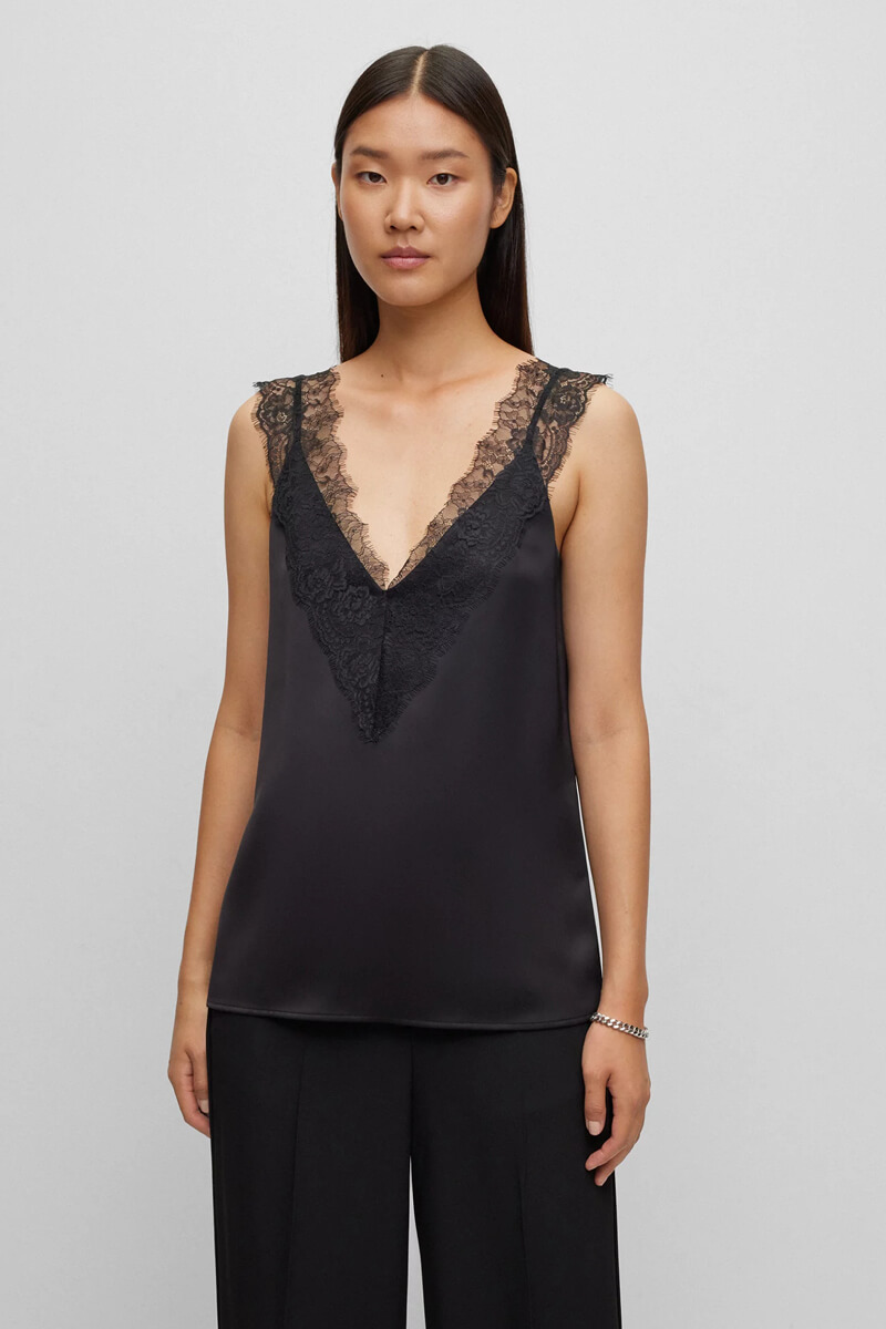 Boss-black-sleeveless-lace-top