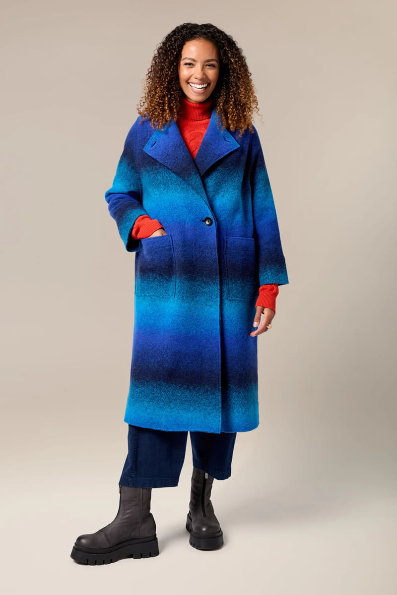 Electric blue wool coat sale