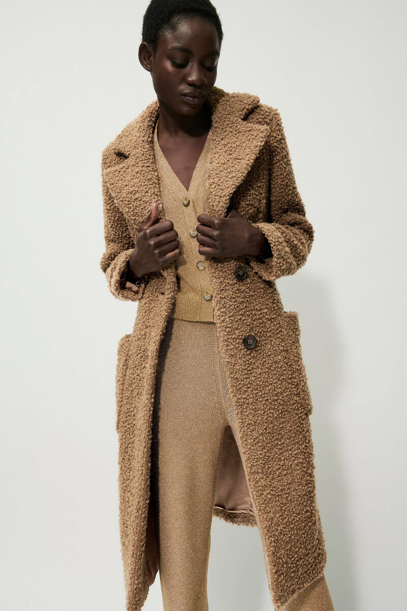 Luisa Cerano long boucle coat