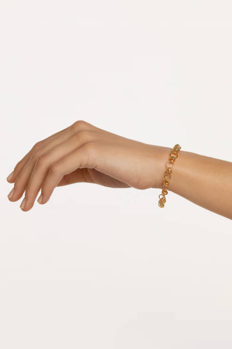 PDPaola gold Meraki chain bracelet, link detail