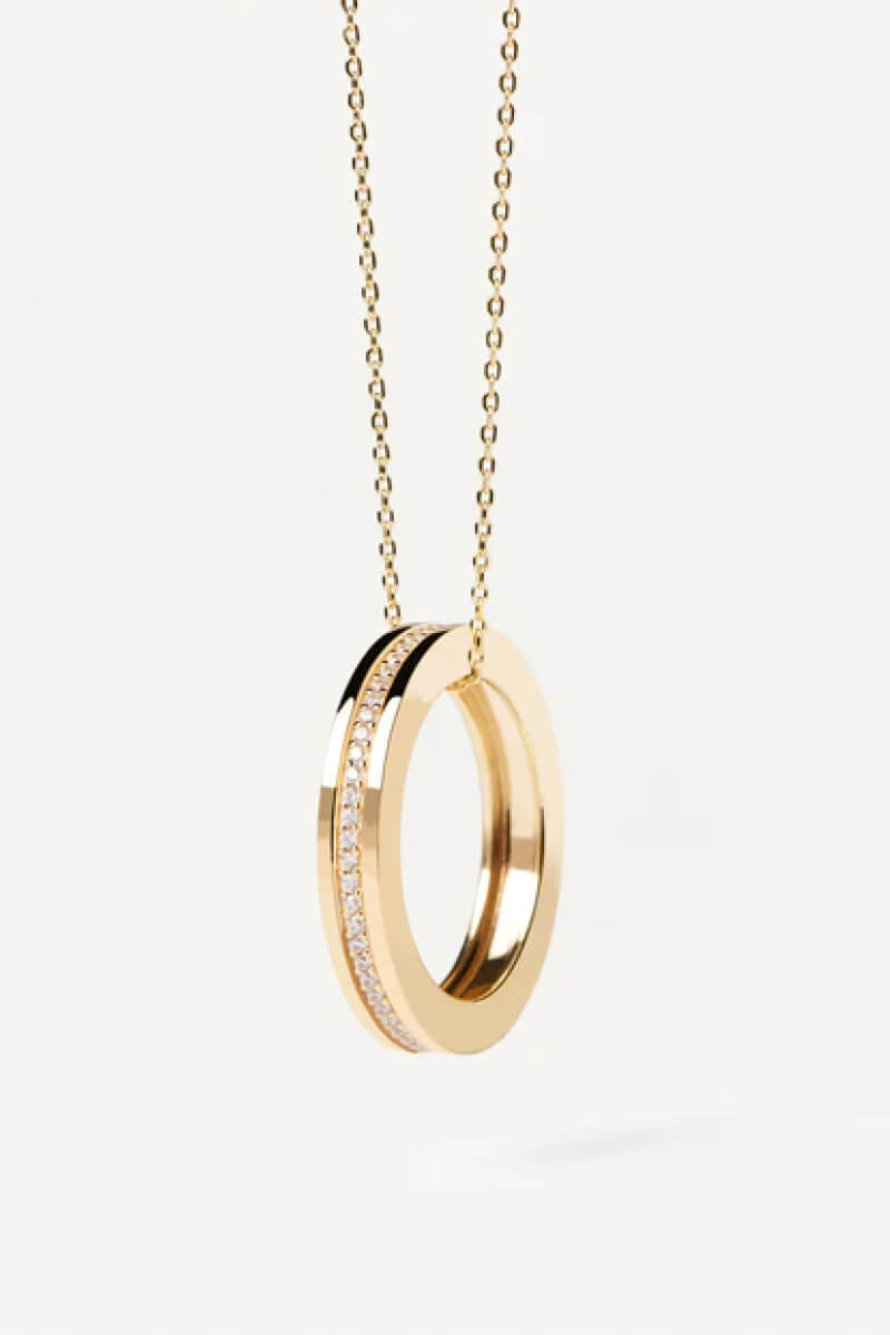 PDPaola infinity gold necklace with diamond details