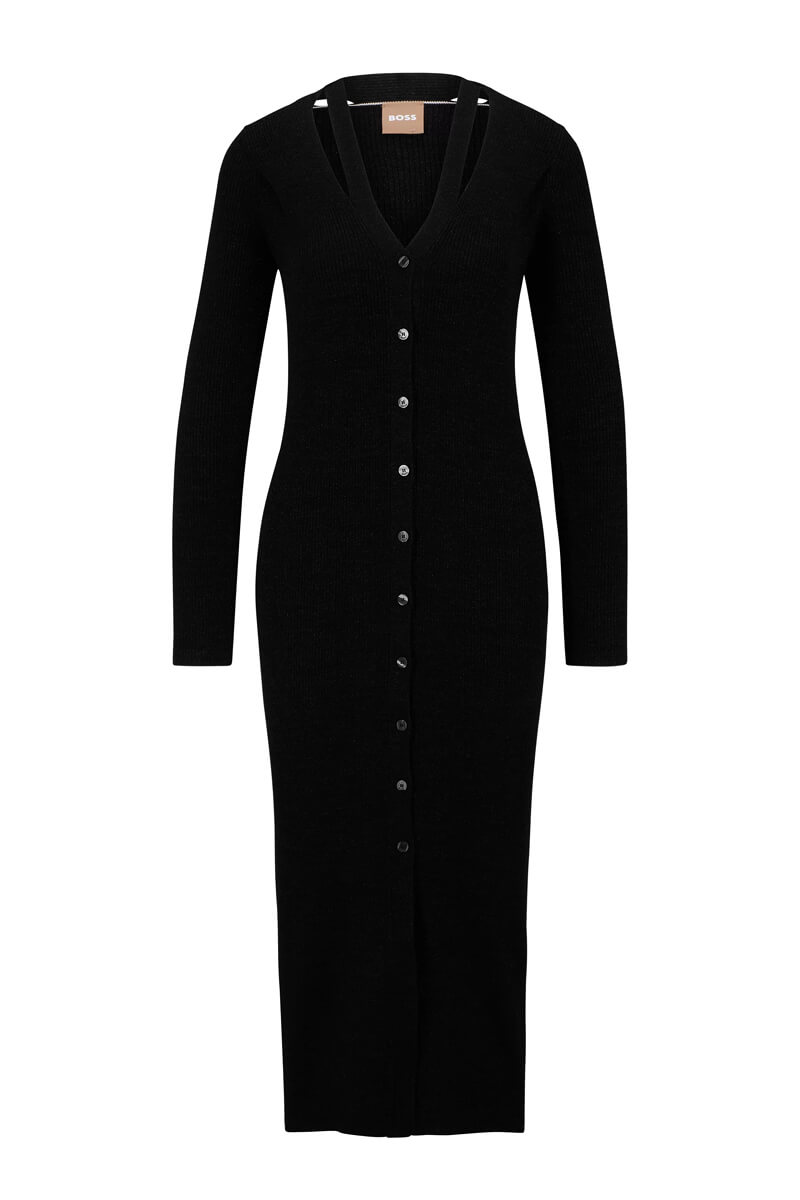 Boss dress in metallised stretch fabric Facene