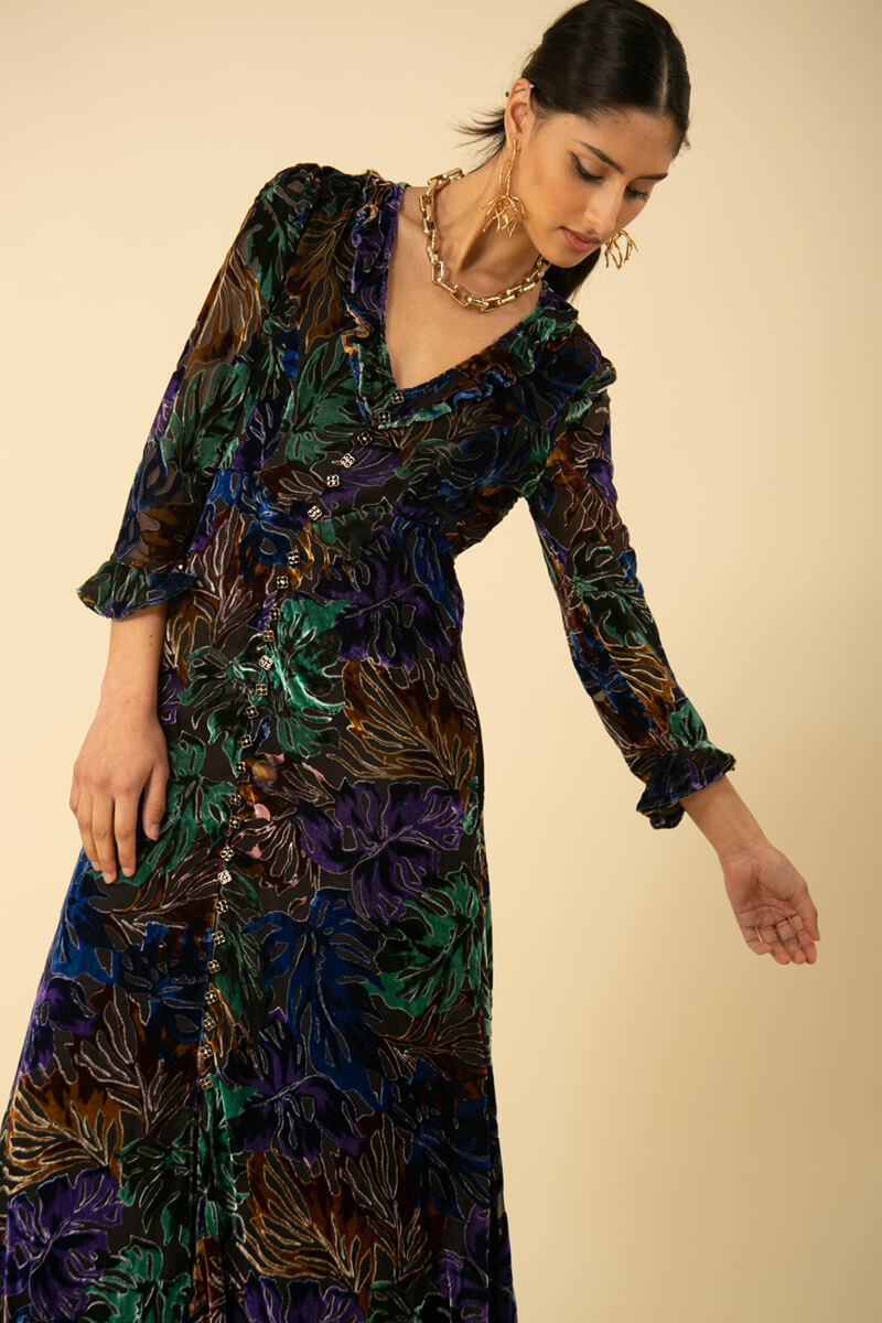 Hale Bob long velvet dress 39LV6040