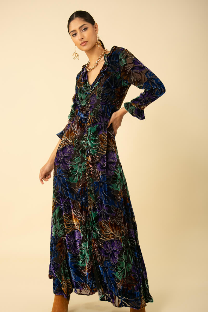 Hale Bob long velvet dress 39LV6040