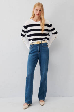 Jane Young Marella slit-detail stripe sweater Annita