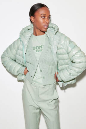 Puffer hooded mint jacket Luisa Cerano SS24