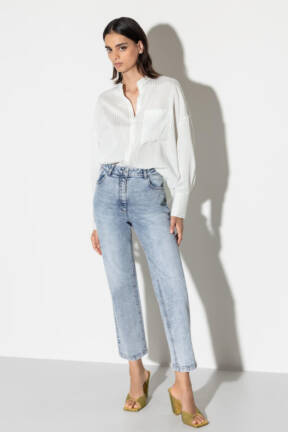 Striped silk shirt from Luisa Cerano Spring Summer 24