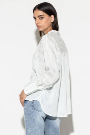 Striped silk shirt from Luisa Cerano Spring Summer 24