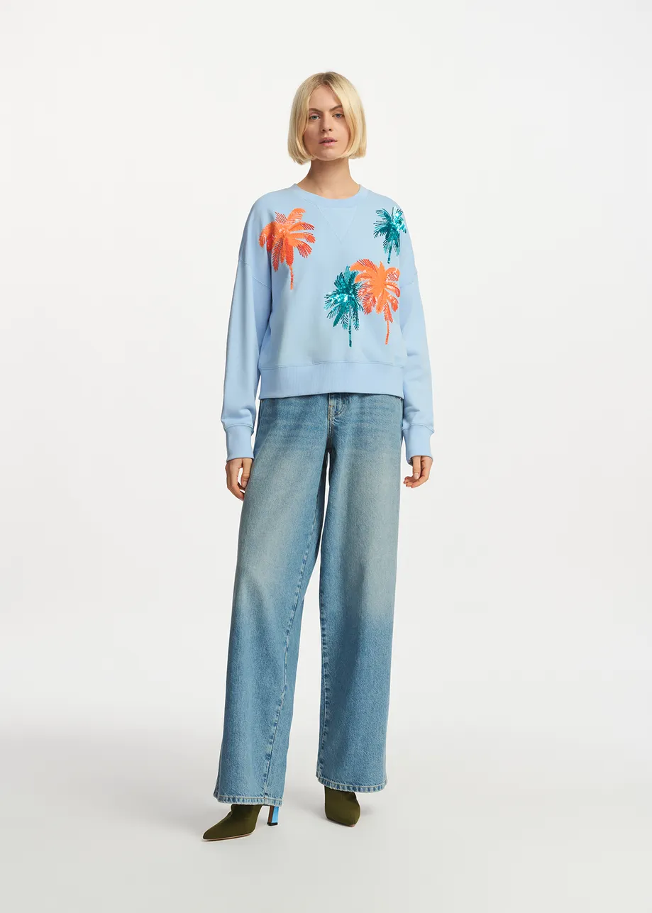 Essentiel Antwerp sequin palm tree sweatshirt Fuze