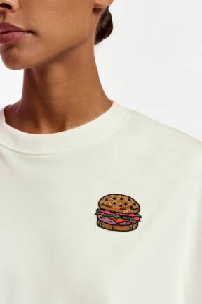 White t-shirt with burger
