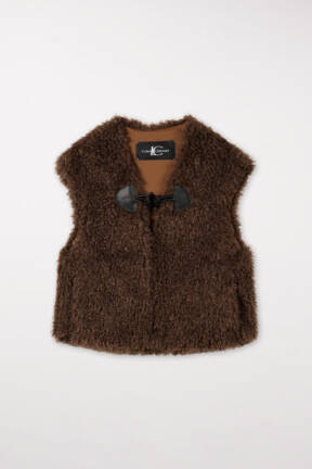 Luisa Cerano faux fur gilet 408426 brown