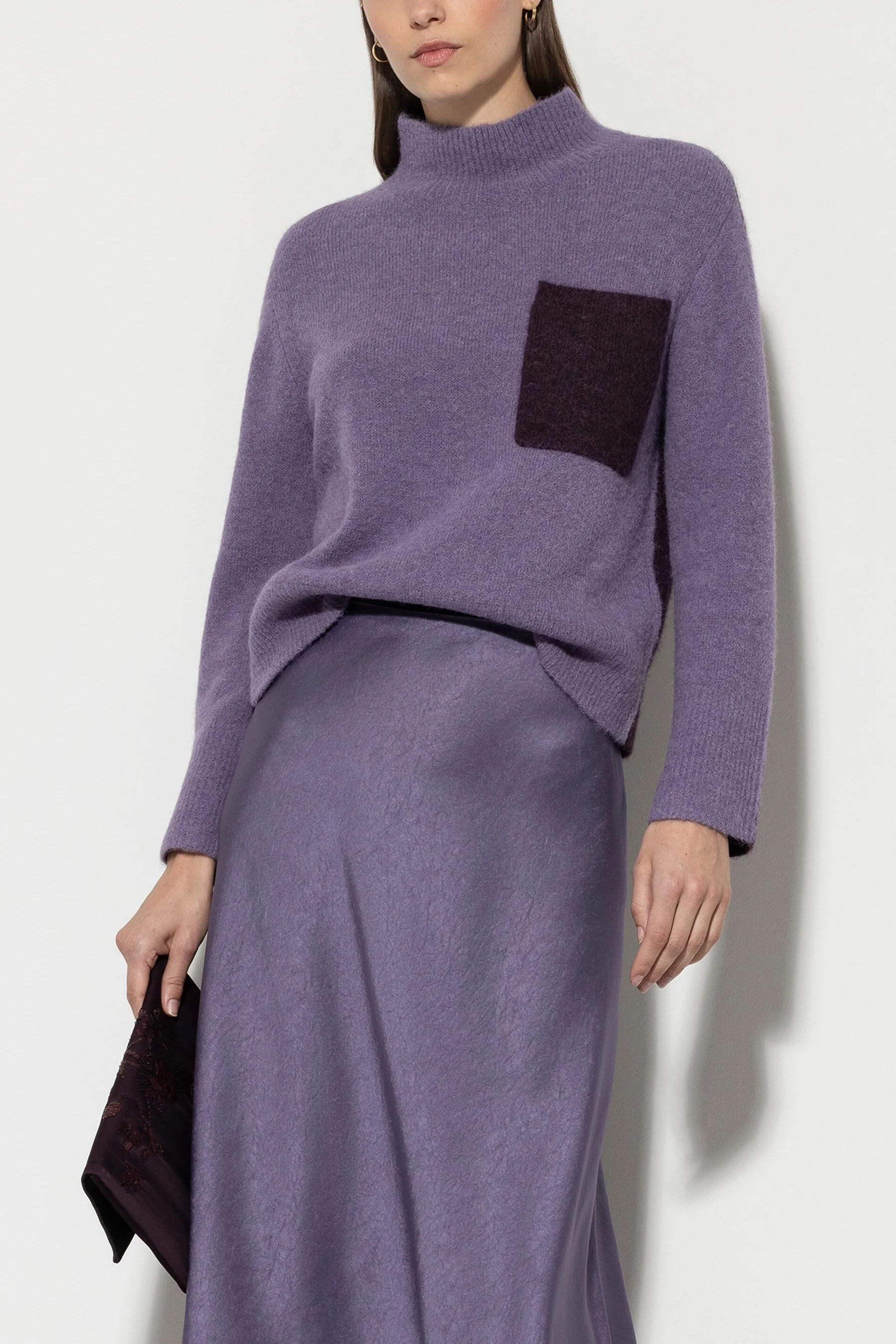 Mauve turtleneck sweater outlet