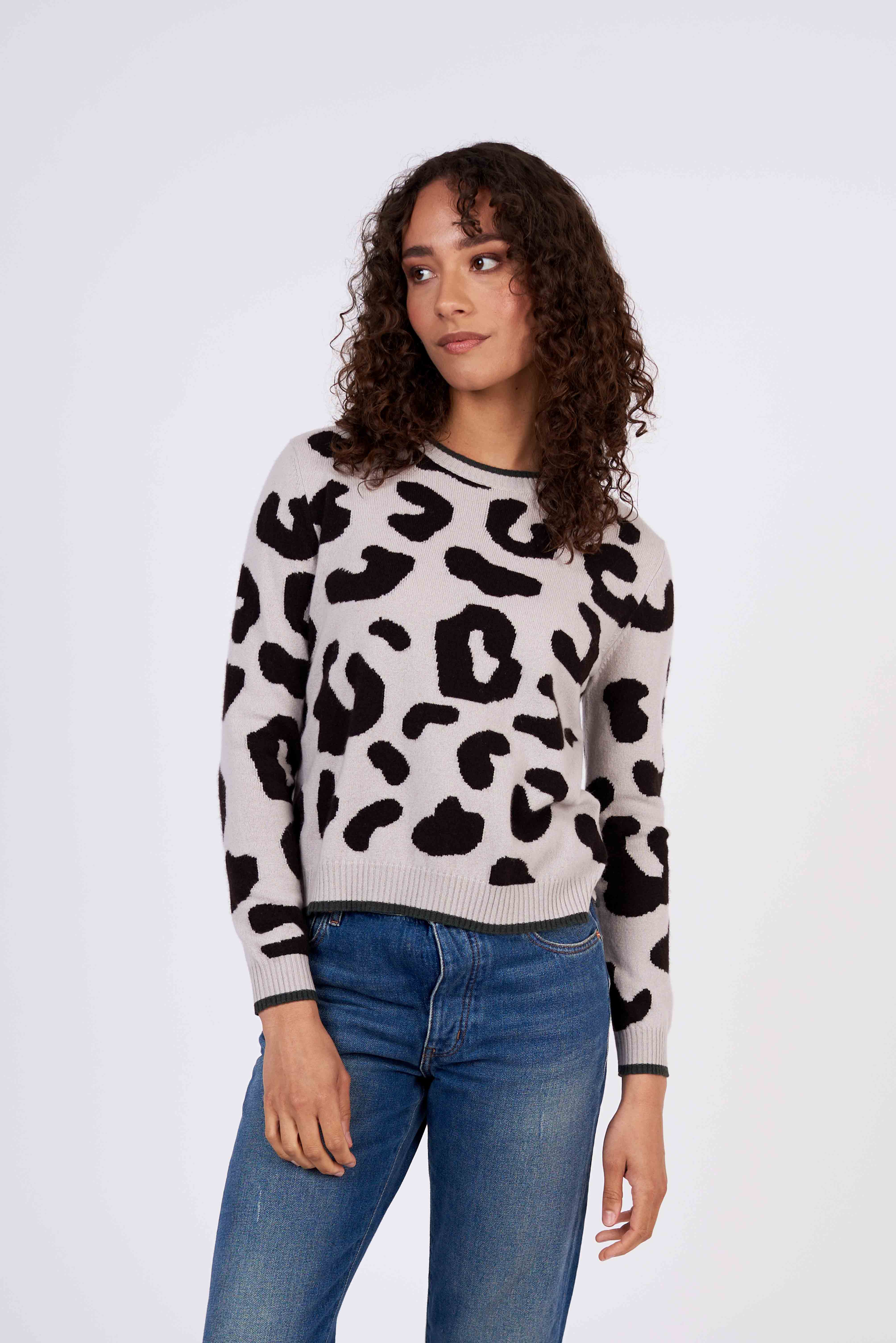 Jumper 1234 leopard print cashmere sweater 1223 307