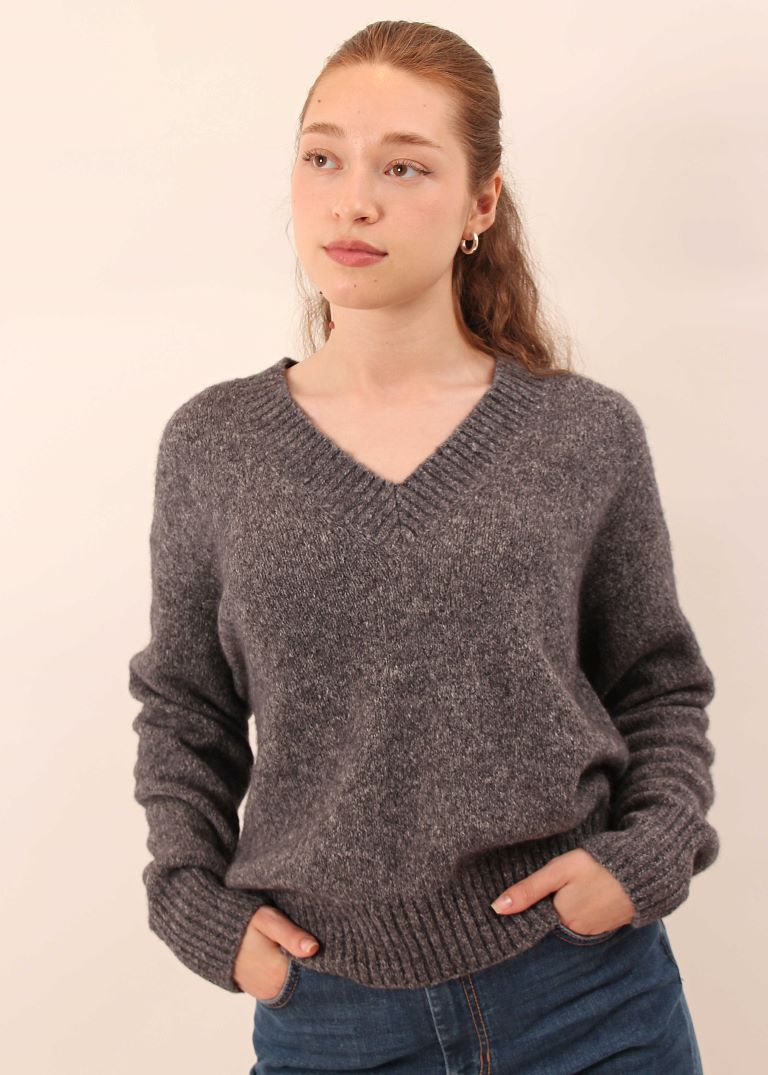 Max Mara Weekend grey v neck sweater Visita