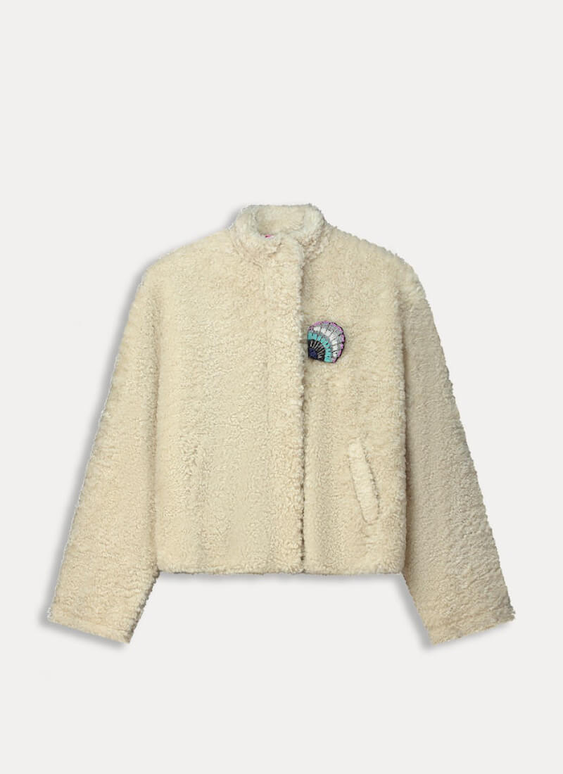 Pom ecru teddy jacket SP8013