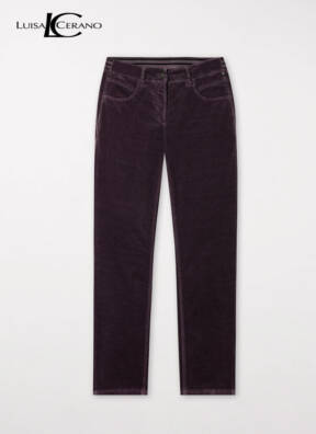 Luisa Cerano burgundy velvet trouser