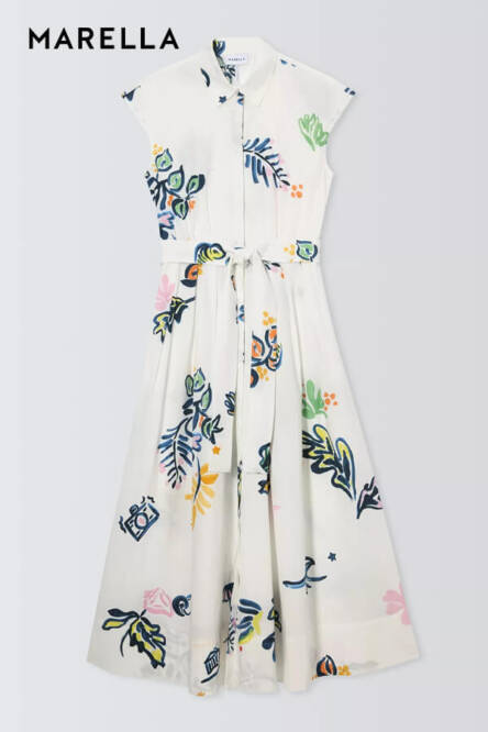 Marella graphic print belted dress Pier
